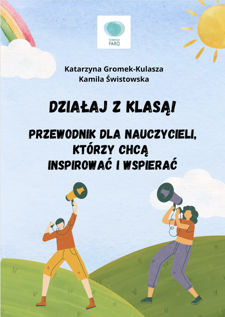 Okładka publikacji dla nauczycieli pod tytułem Działaj z klasą